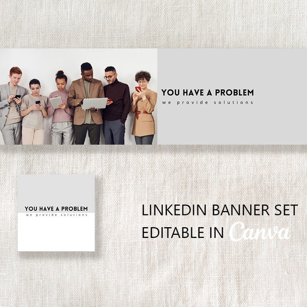 LinkedIn Banner Set Canva Template, Photo Banner, Linked In Photo Template