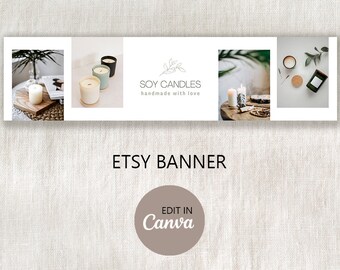 Editable Etsy Shop Banner Template, Canva DIY Photo Cover (Digital Download)