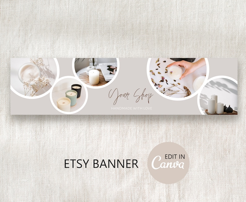 Etsy Banner Template Editable in Canva, DIY Etsy Photo Covertemplate