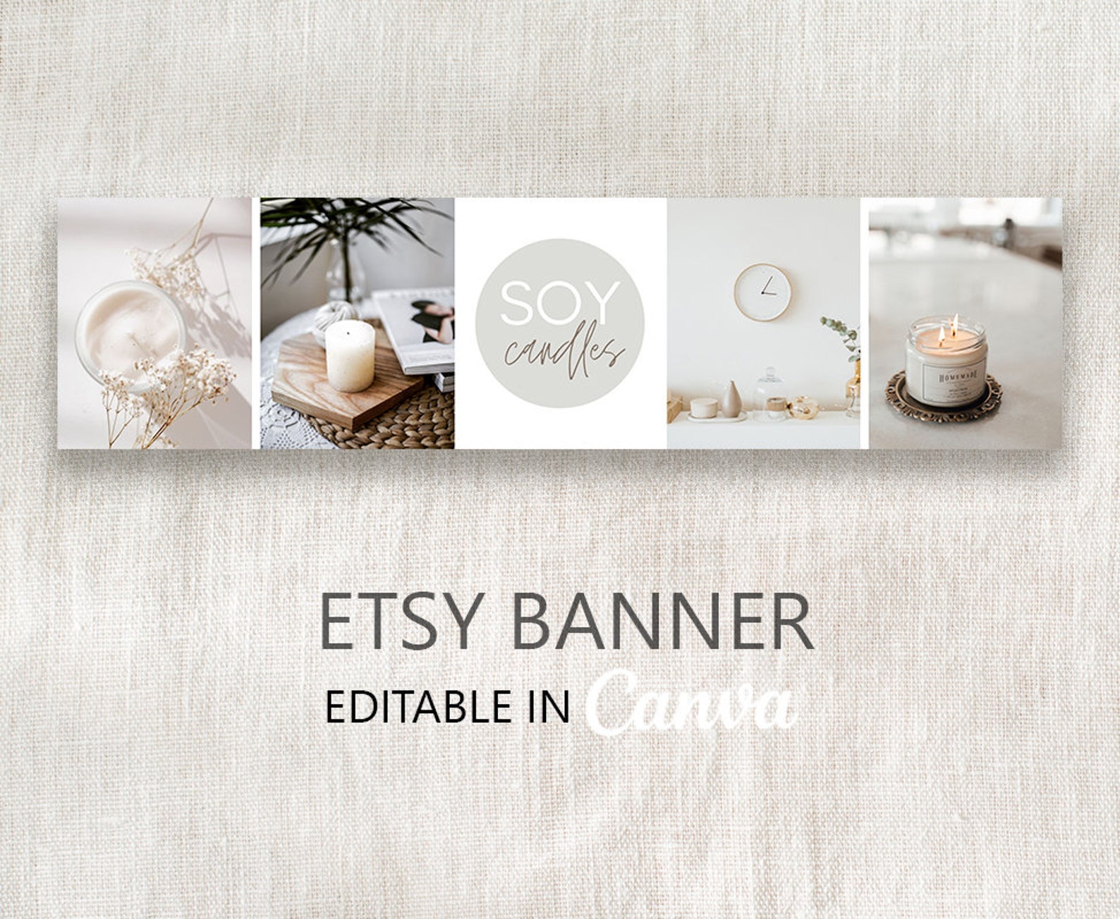 Etsy Banner Template Editable in Canva, DIY Etsy Photo Covertemplate