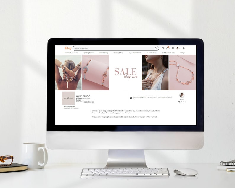 Etsy Banner Template Editable in Canva, DIY Etsy Photo Cover Template