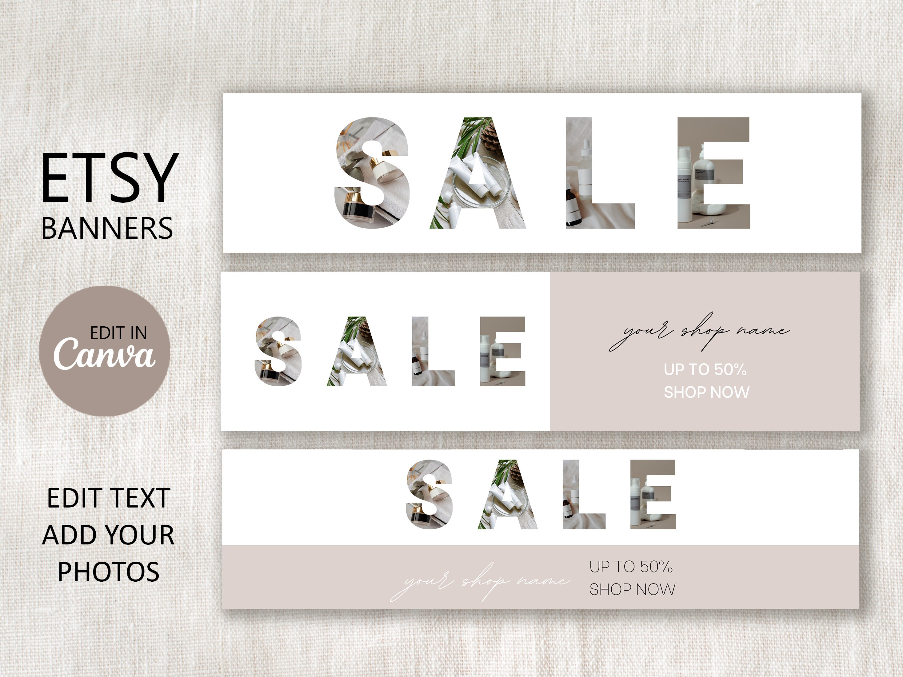 Etsy Banner Template Editable in Canva, DIY Etsy Photo Covertemplate Etsy Banner Template Editable in Canva, DIY Etsy Photo Covertemplate