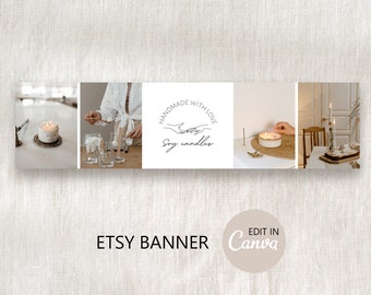 Etsy Shop Banner Template, DIY Photo Cover, Canva Editable (Digital Download)