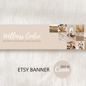 Etsy Banner Template Editable in Canva, DIY Etsy Photo CoverTemplate, Etsy Shop Graphics, Branding Kit, Photo Collage Etsy Banner