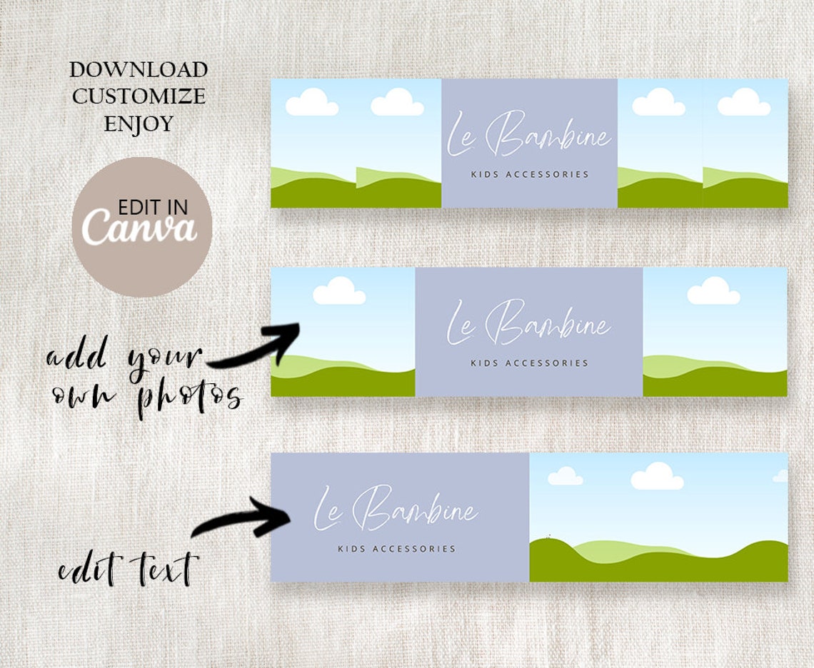 Etsy Banner Photo Template Editable in Canva, DIY Etsy Photo Cover