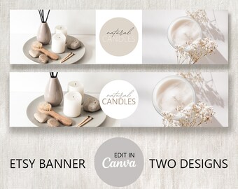 Etsy Shop Banner Template, DIY Photo Cover (Canva Editable)