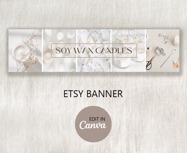 Etsy Banner Template Editable in Canva, DIY Etsy Photo Covertemplate