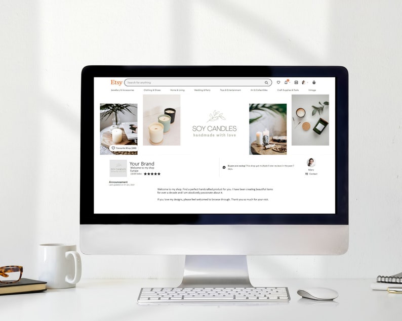 Etsy Banner Template, Editable Canva Shop Cover (digital Download ...