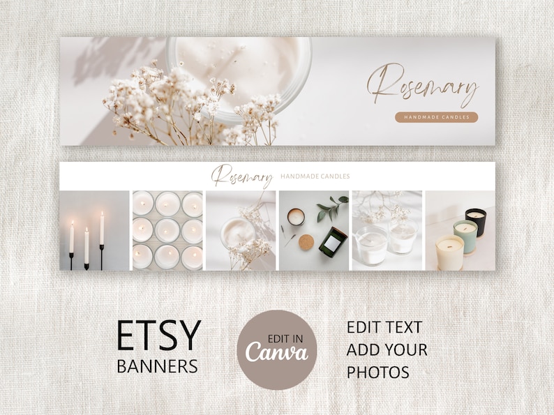 Etsy Banner Template Editable in Canva, DIY Etsy Photo Covertemplate