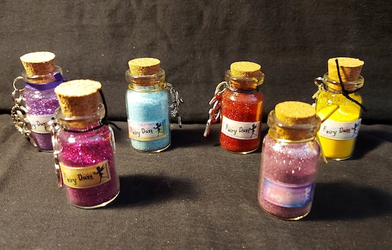 Mini jar of Aqua Fairy Dust with choice of charm mini Fairy Door accessories 