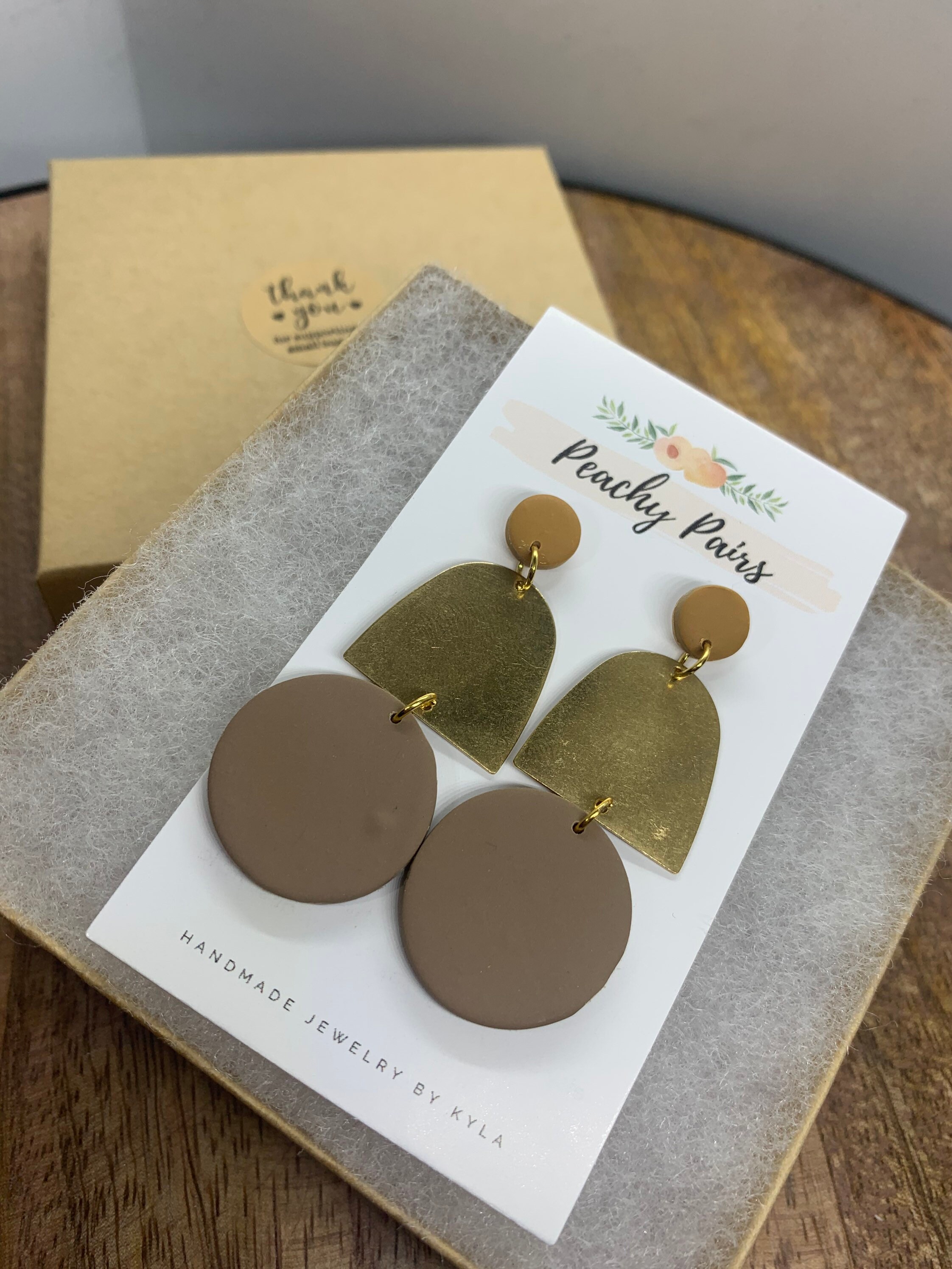 Mustard statement earrings handmade jewelry clay earrings Etsy