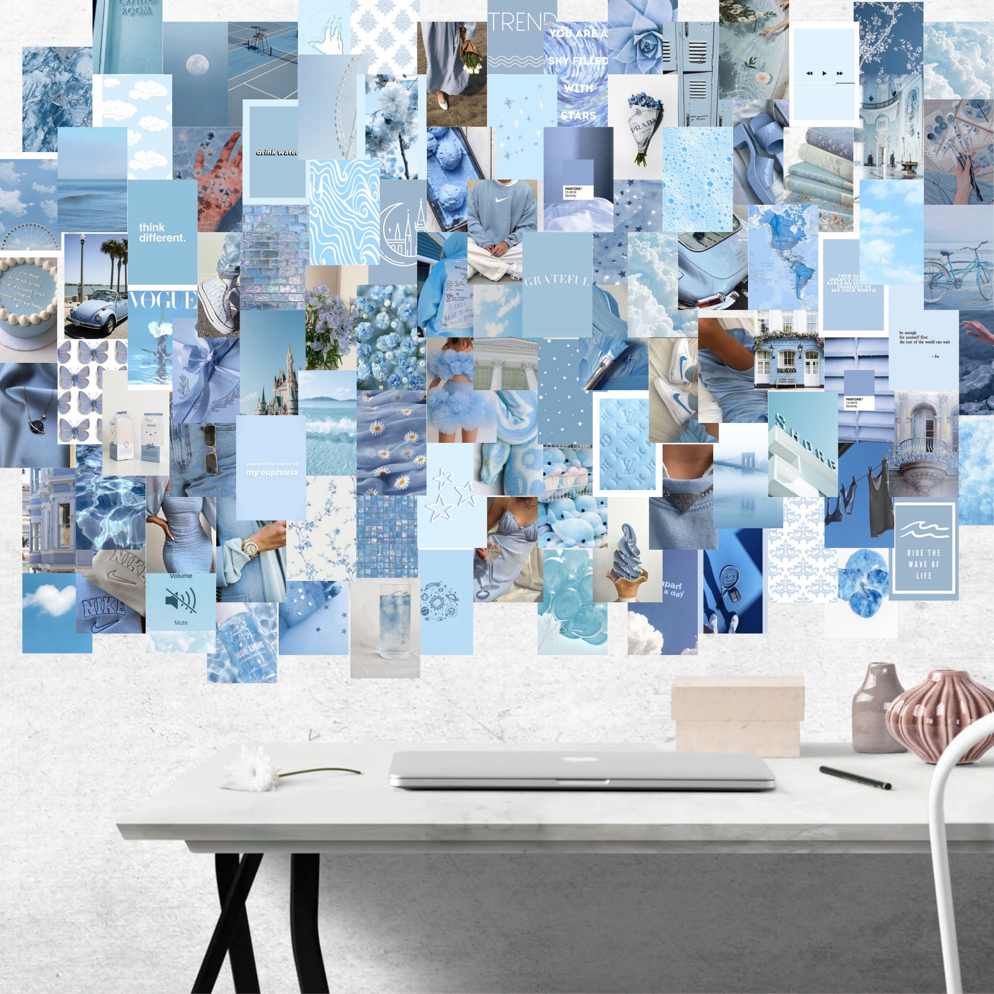 Light Blue Wall Collage 50 100 Photo Bundle Photo Etsy