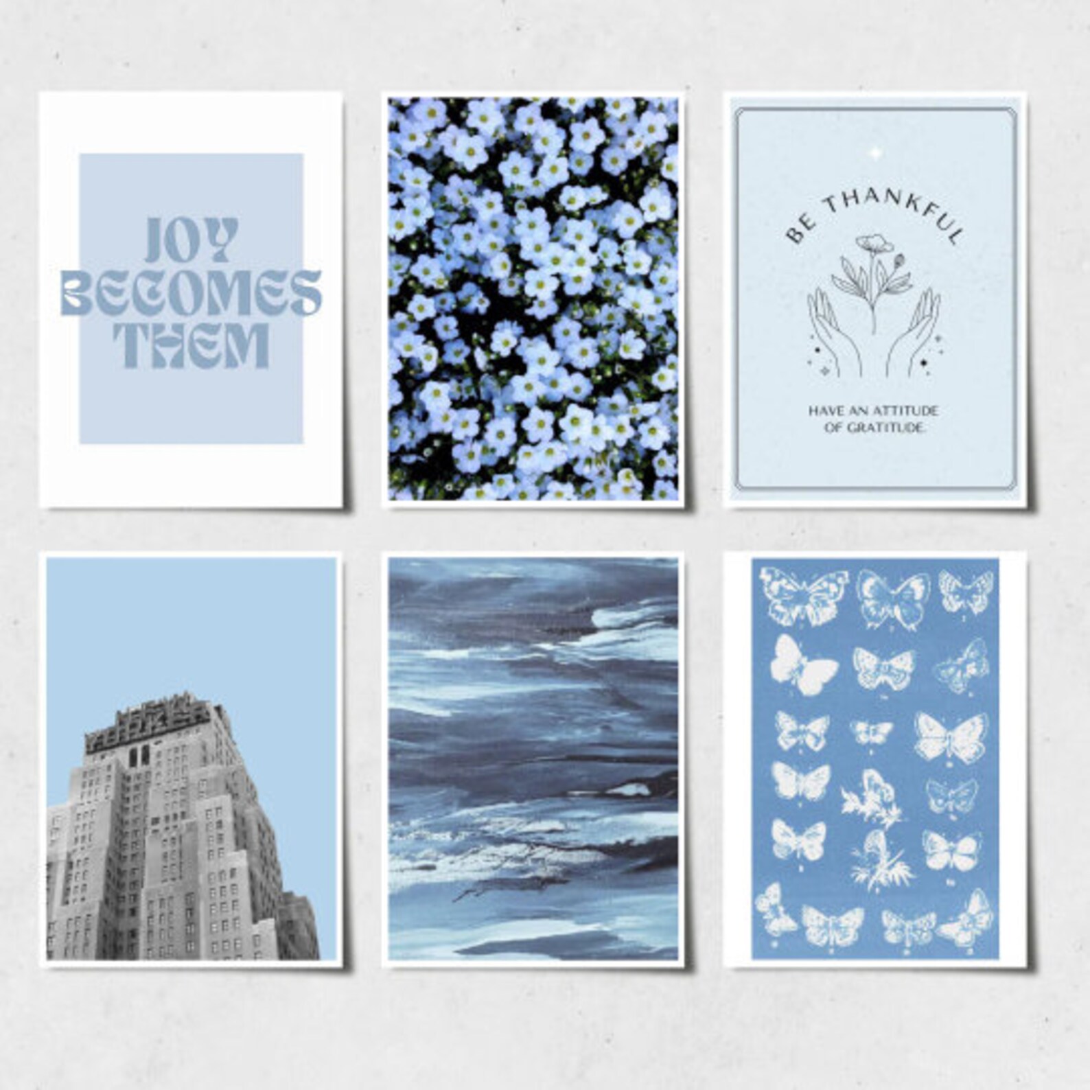 PRINTED Light Blue Wall Collage 25 100 8x11 Prints Etsy