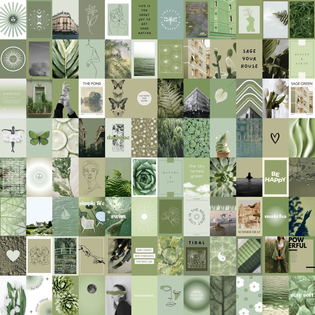PRINTED Sage Green Wall Collage 25 100 8x11 Prints - Etsy