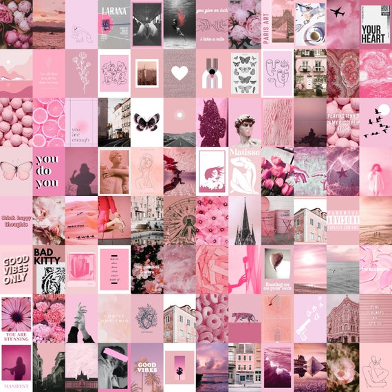 Light Pink Wall Collage 100 Photos Photo Collage Wall | Etsy