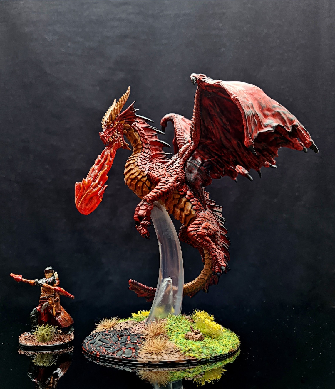 Miniature Young Red Dragon Dnd Dungeons and Dragons Hand Painted Etsy