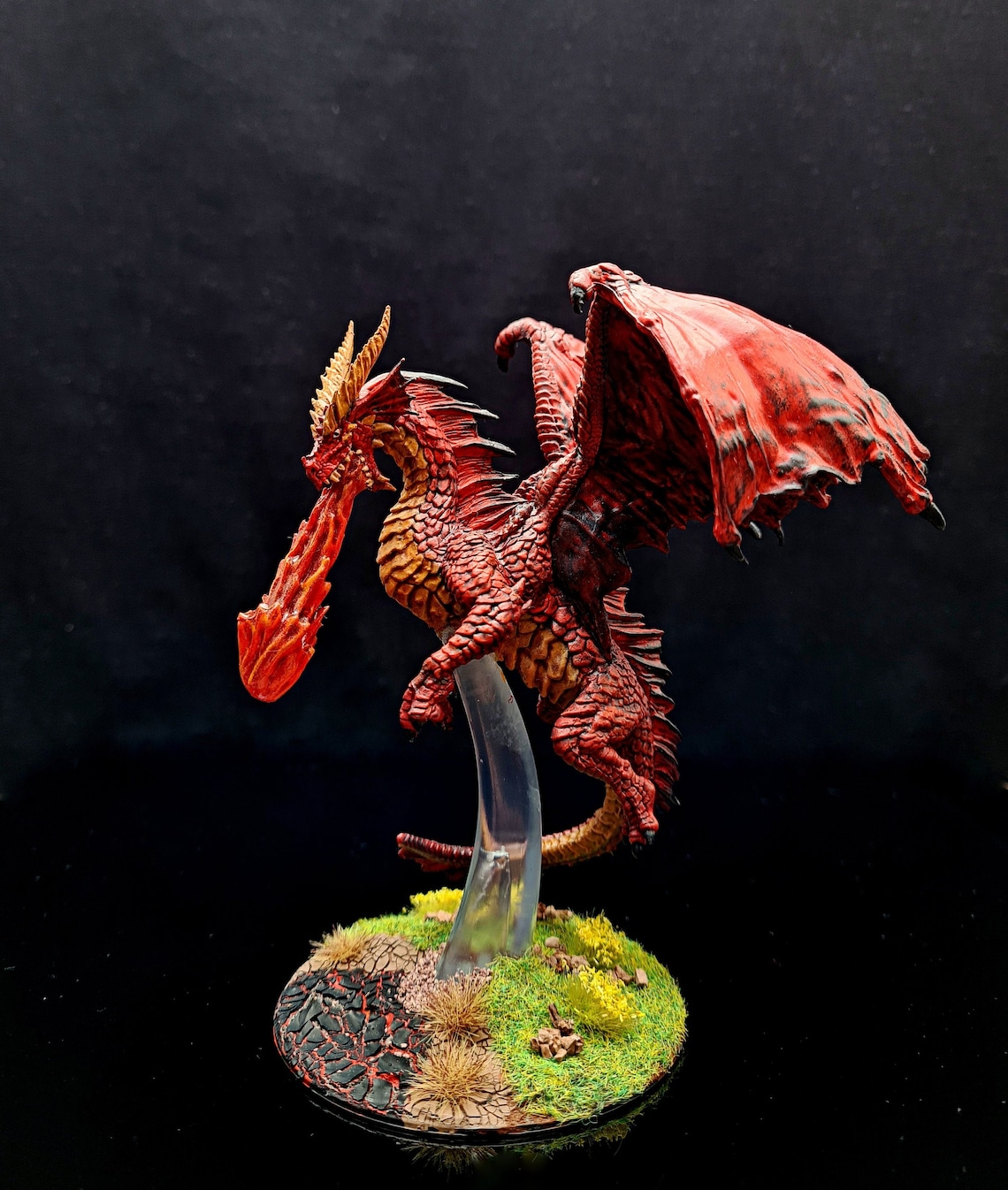 Miniature Young Red Dragon Dnd Dungeons and Dragons Hand Painted Etsy