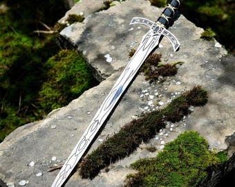 Hand Forged Fantasy Goldryn Style Sword Replica with Sheath | Decorative Stainless Steel Display Sword | Collectible Gift for Groomsman, Dad