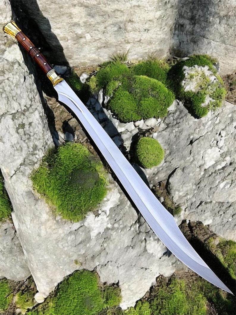 Hand Forged Scimitar Sword With Sheath, Carbon Steel Curved Blade ...