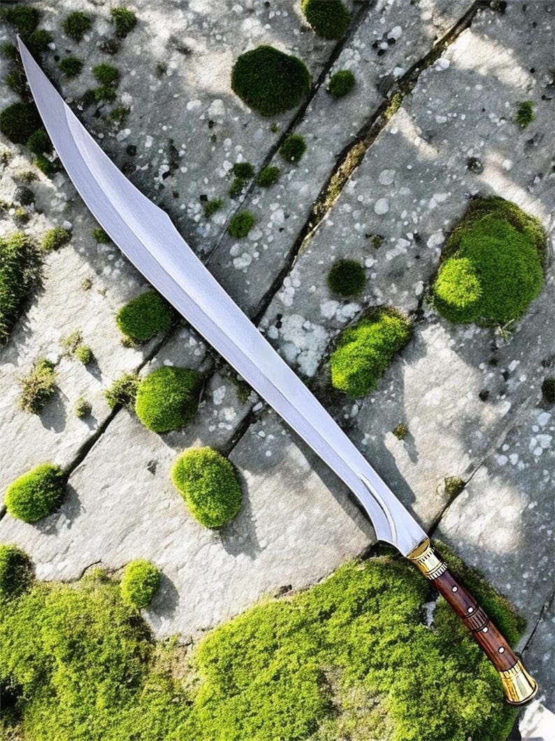 Hand Forged Scimitar Sword With Sheath, Carbon Steel Curved Blade ...