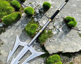 Hand Forged Trident Replica, Mythical Poseidon Inspired Decor, Fantasy Cosplay Prop, Steel Trident Spear, Handmade Gift for Him