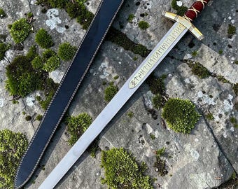 Hand Forged Merlin Excalibur Sword | King Arthur Legend | Decorative Prop | Personalized Gift for Husband & Groomsmen | Cosplay Wall Decor