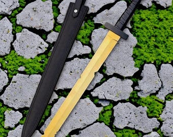 Hand Forged Finn Scarlet Sword Replica | Adventure Time Sword, Grass Sword Cosplay Fantasy Sword, Handmade Display Sword, Gift for Him