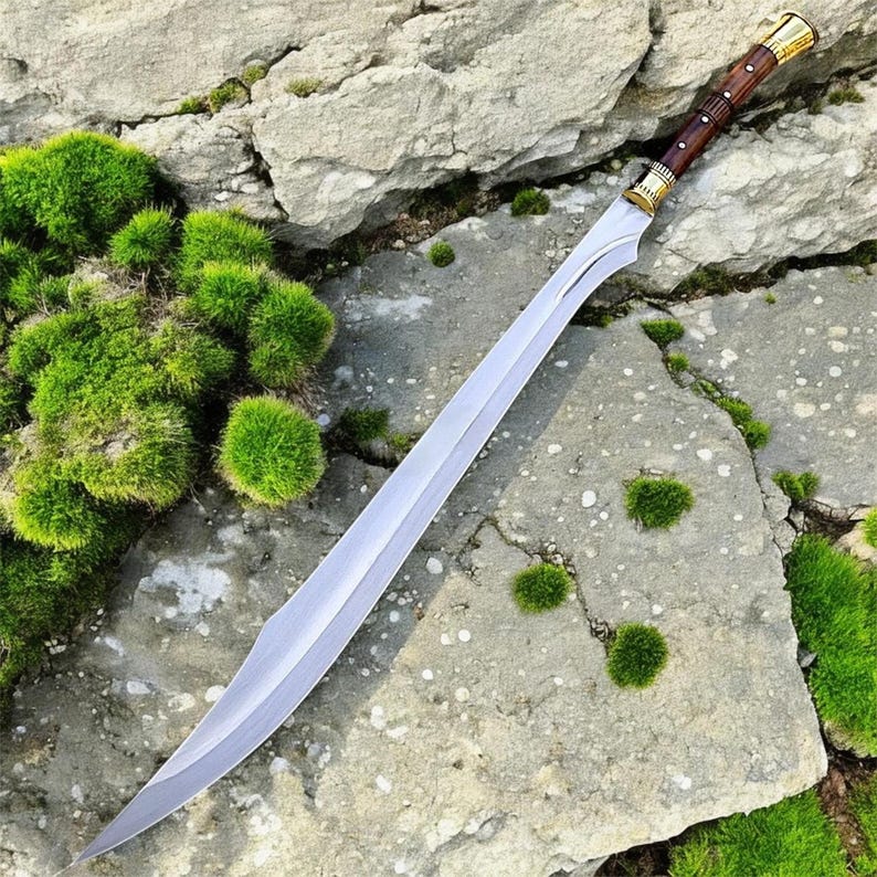 Hand Forged Scimitar Sword With Sheath, Carbon Steel Curved Blade ...
