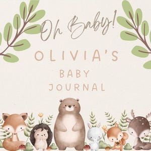 Diario y libro de recuerdos personalizados para bebés / Embarazo hasta el primer año / Álbum de recuerdos de hitos / Regalo para baby shower