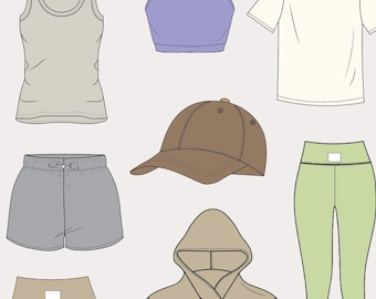 Womens Activewear Bundle - Tech Pack & Fashion Flats
