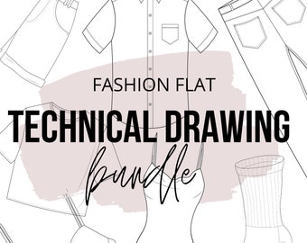 Fashion Flat - Four Technical Drawings Bundle