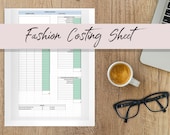 Cost Sheet Template - Fashion Template