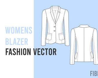 Womens Blazer Technical Drawing
