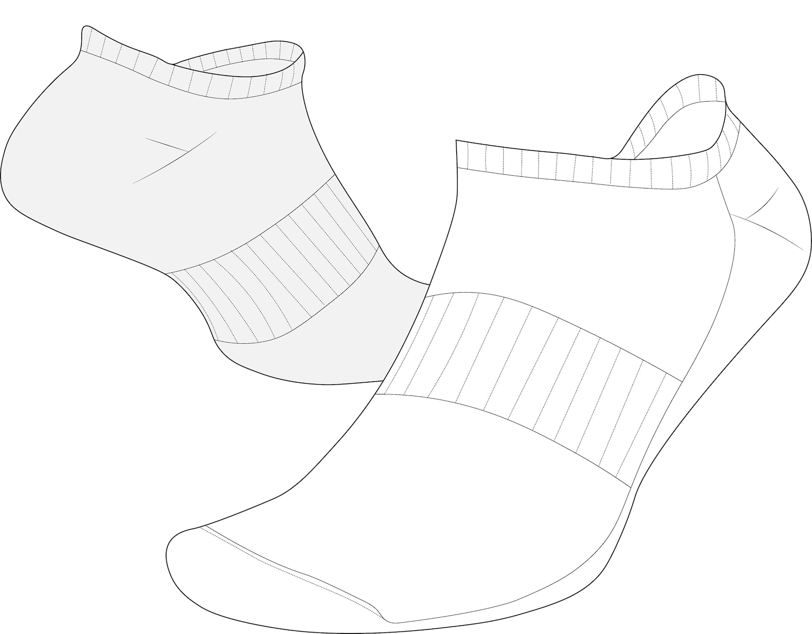 Unisex Ankle Socks Technical Drawing Fashion Flat Etsy