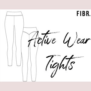 Active-wear Tights Flat Drawing - Fashion Illustration