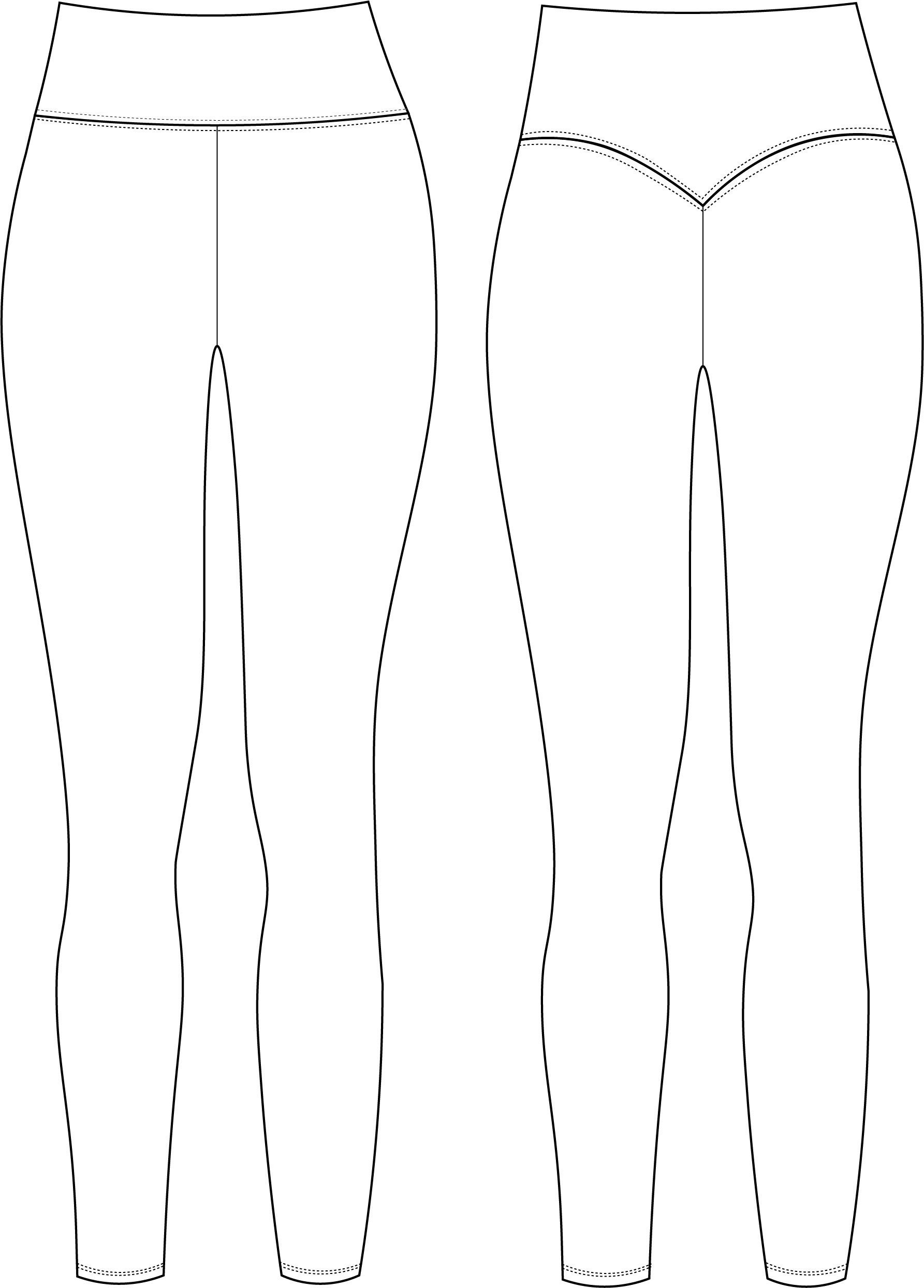 Legging Size Sheet for Tech Pack Complete Measurements Guide for Leggings  flat Sketch-tech Pack Template technical Drawing-fashion Sketch 