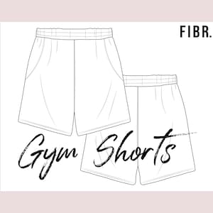 Gym Shorts Flat Drawing - Fashion Illustration