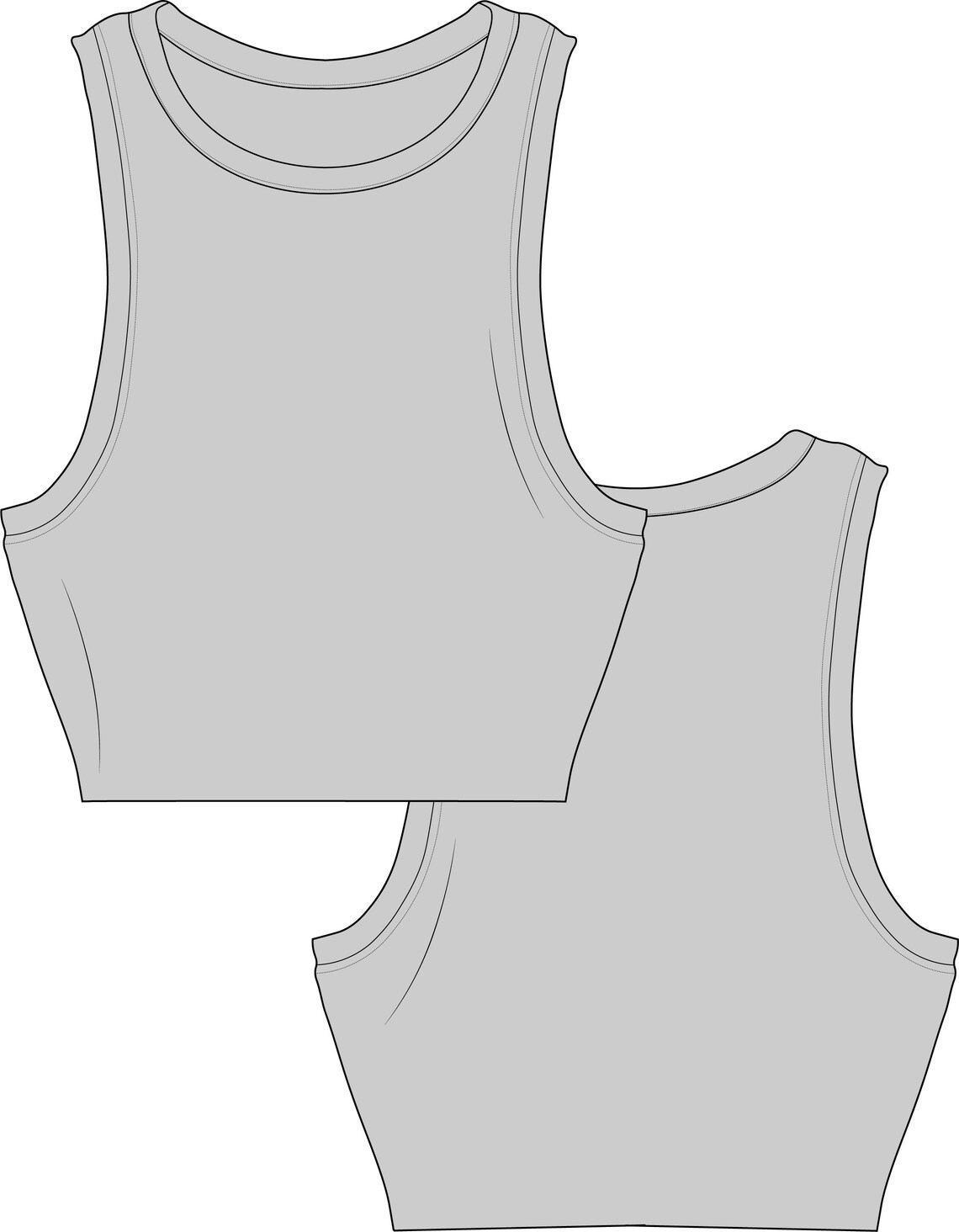 Tank Top Fashion Vector Technical Drawing Etsy