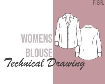 Womens Blouse Flat Sketch
