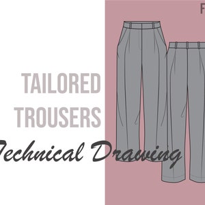 Tailored Trousers Technical Drawing