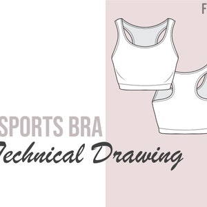 Sports Bra - Fashion Flat Drawing
