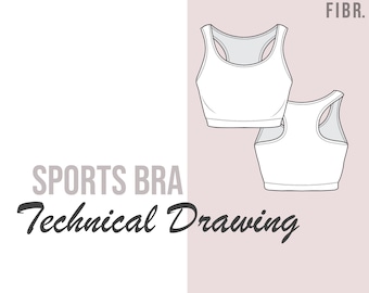 Sports Bra - Fashion Flat Drawing
