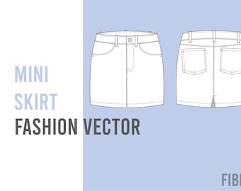 Fashion Template- Mini Denim Skirt