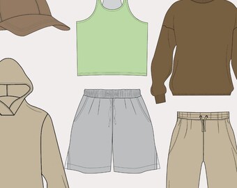 Mens Activewear Bundle - Tech Pack & Fashion Flats