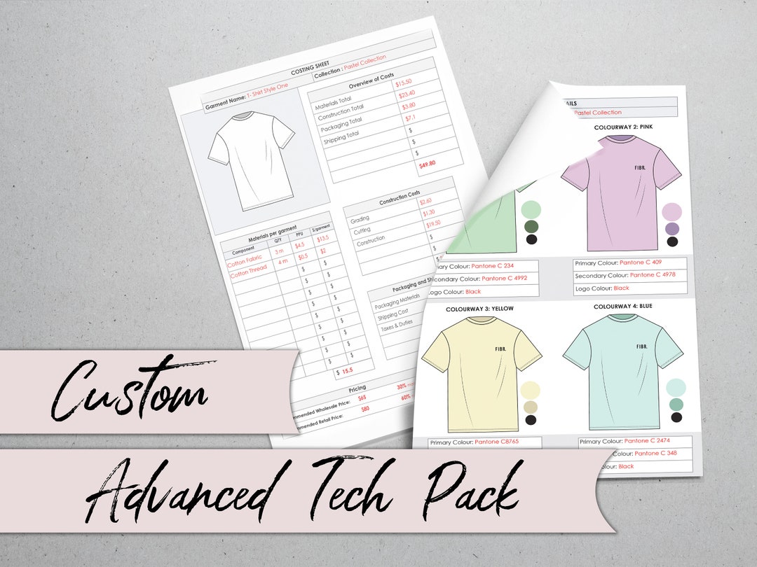 Custom Tech Pack Design- 7 Page Advanced Tech Pack - Etsy