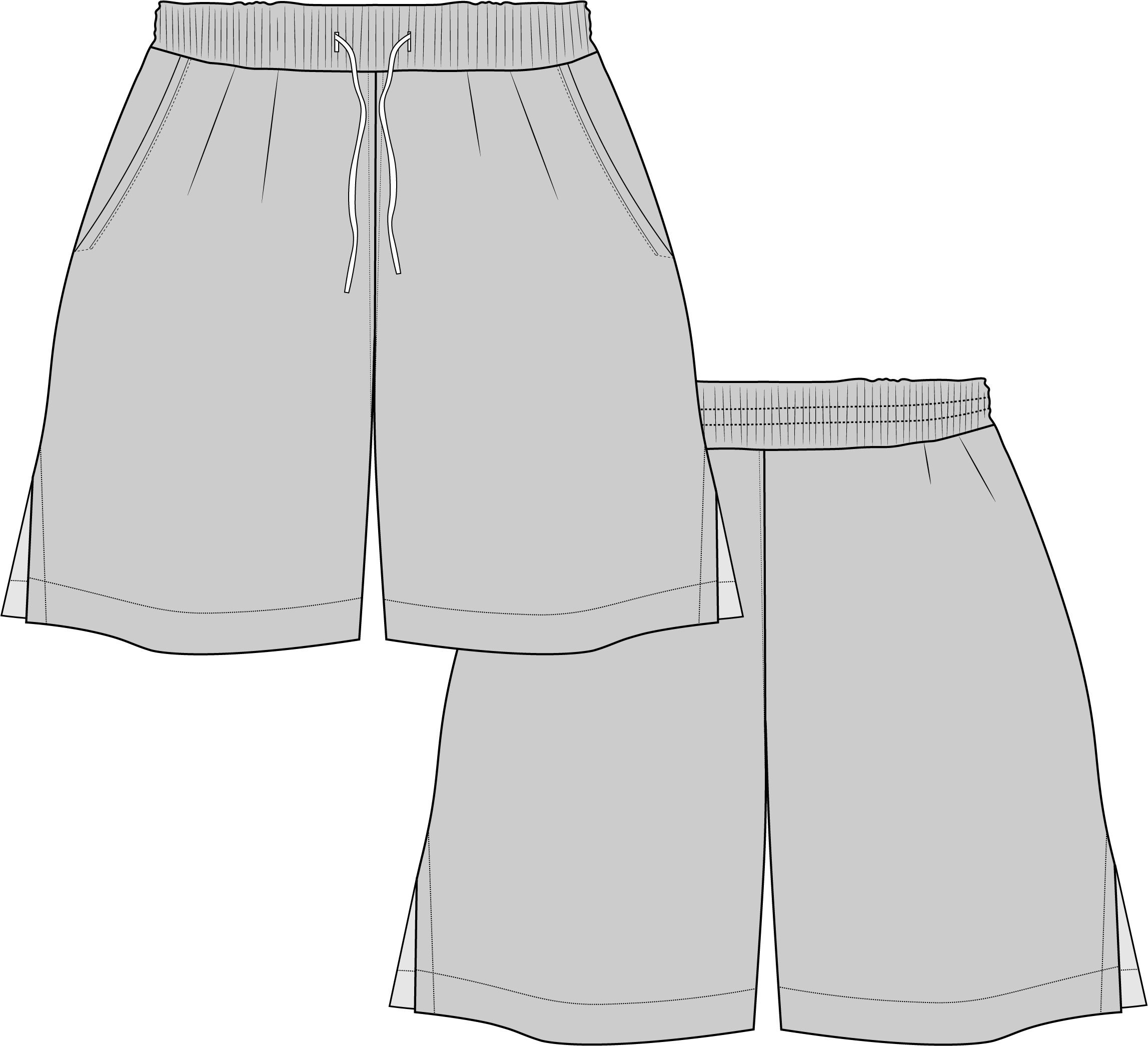Sports Shorts Fashion Vector - Technical Drawing - Etsy