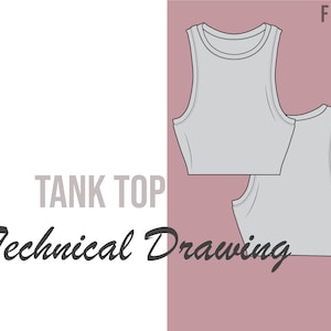 Tank Top Fashion Vector - Technical Drawing - Etsy