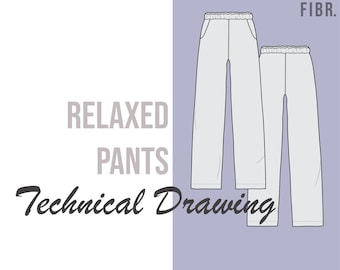 Relaxed Pants- PJ Pants Fashion Vector