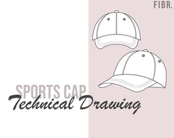Cap Technical Drawing - Fashion Flat