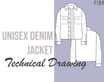 Denim Unisex Jacket - Fashion Vector